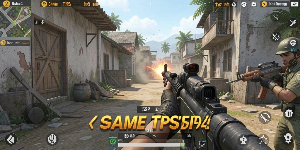 Screenshot gameplay 55RP yang menunjukkan aksi seru dalam TPS.