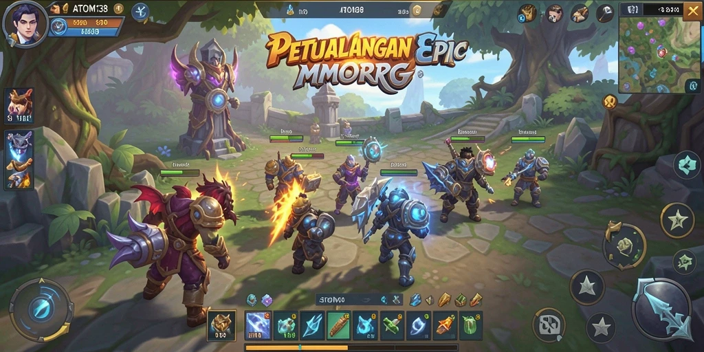 Tampilan gameplay menakjubkan di dunia MMORPG ATOM138.