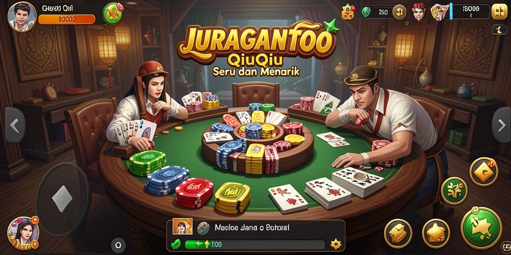 Tampilan menarik dari gameplay QiuQiu di JURAGANTOTO.