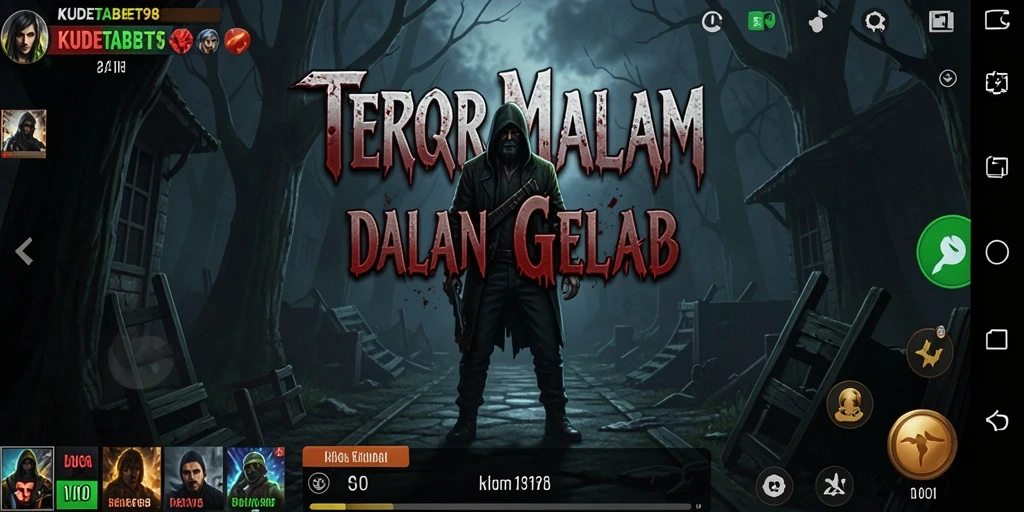 Screenshot dari gameplay KUDETABET98 menampilkan suasana horror yang mencekam.