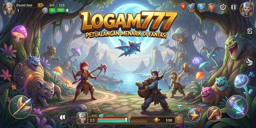 Screenshot utama LOGAM777 menampilkan karakter utama dalam petualangan seru.