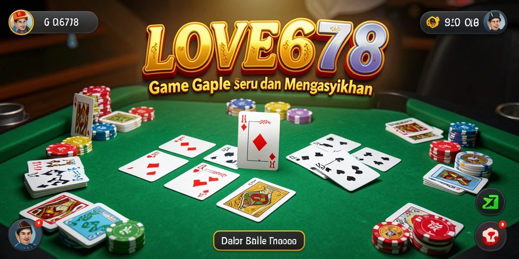 Tampilan gameplay LOVE678 yang seru dalam momen bermain Gaple.