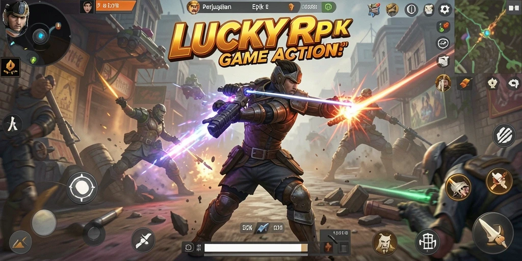 Tangkapan layar menunjukkan aksi mendebarkan di LUCKYRP.