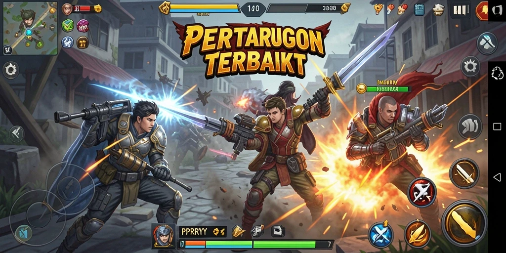 Gameplay PPRRYY yang menampilkan pertarungan penuh aksi dan karakter unik.