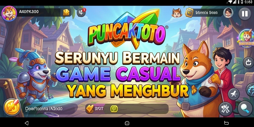 Tampilan gameplay PUNCAKTOTO yang ceria dan interaktif.