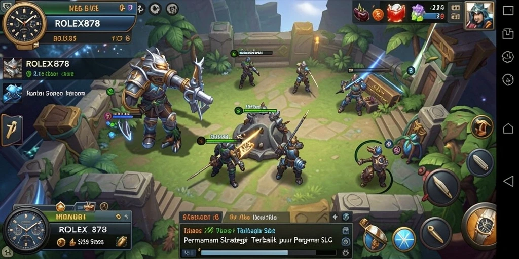 Tangkapan layar gameplay menampilkan aksi strategis yang mendebarkan di ROLEX878.