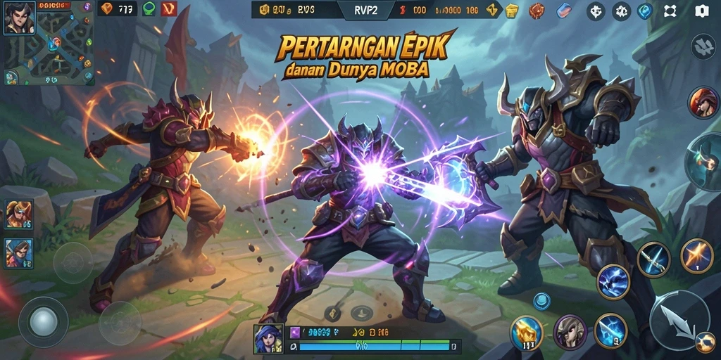 Tangkapan layar dari gameplay seru RVIP2 yang menampilkan pertarungan tim.