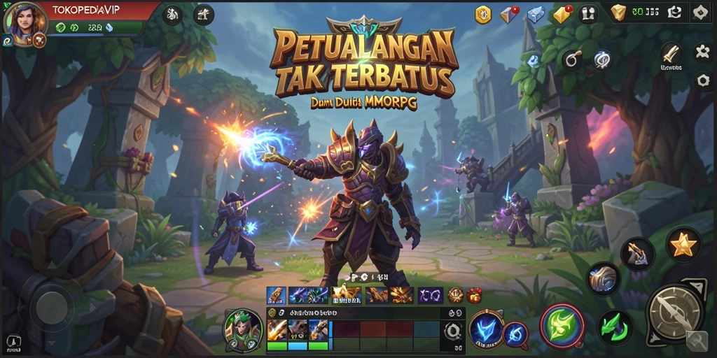 Tampilan gameplay TOKOPEDIAVIP yang menarik dalam dunia MMORPG.
